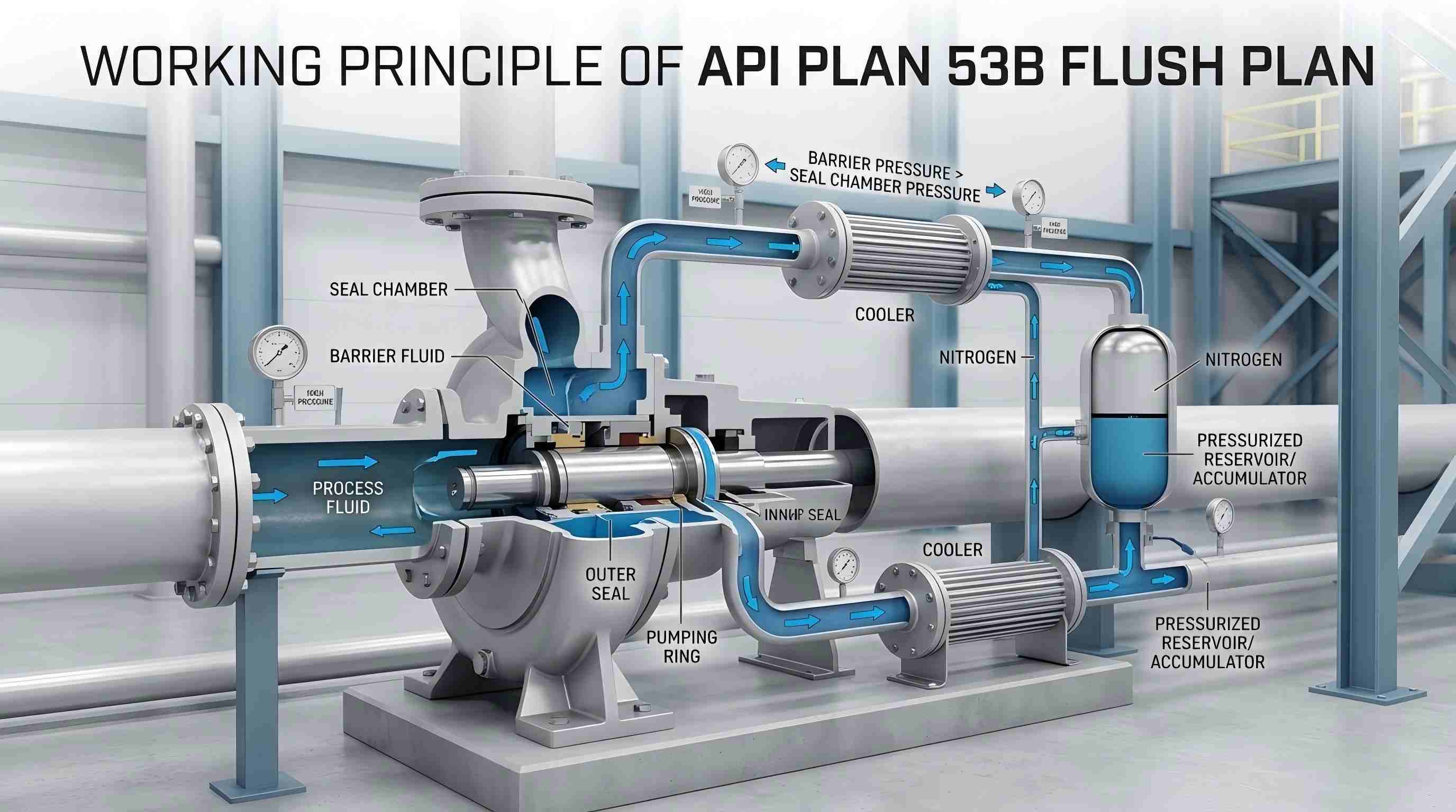 API PLAN 53B ఫ్లష్ ప్లాన్ వర్కింగ్ ప్రిన్సిపల్