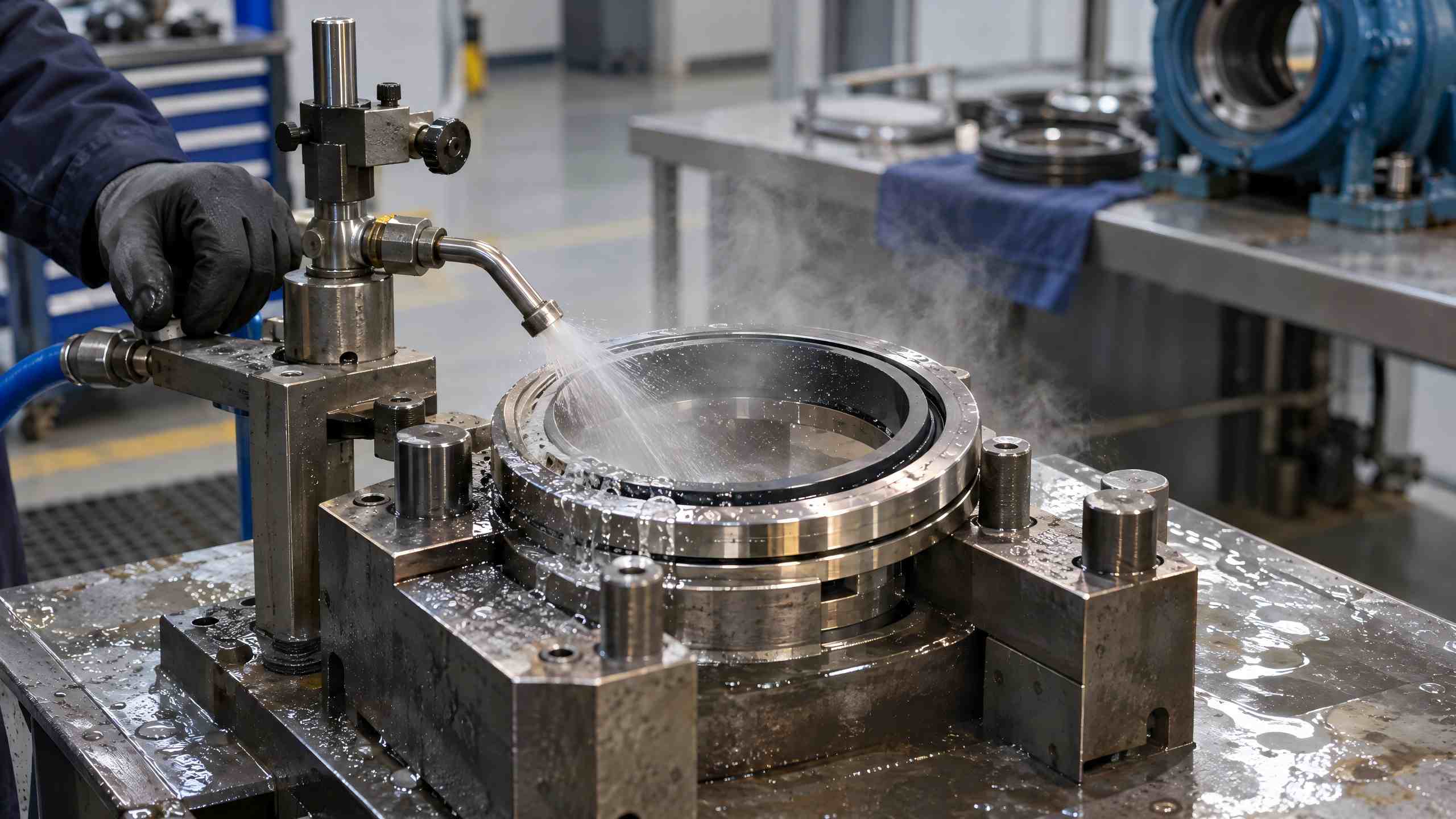 Mechanical seal quenching test
